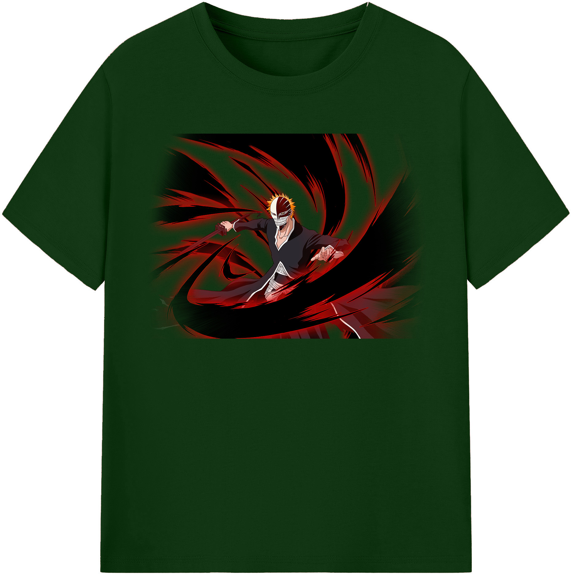 （画像用） ブリーチ 黒崎一護（くろさき いちご）BLEACH Kurosaki Ichigo 綿100％半袖Tシャツ（フロントプリント）
